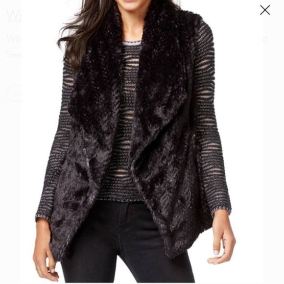 Wildflowers Jackets & Blazers - GORGEOUS Black SOFTEST FAUX Fur VEST SZ M